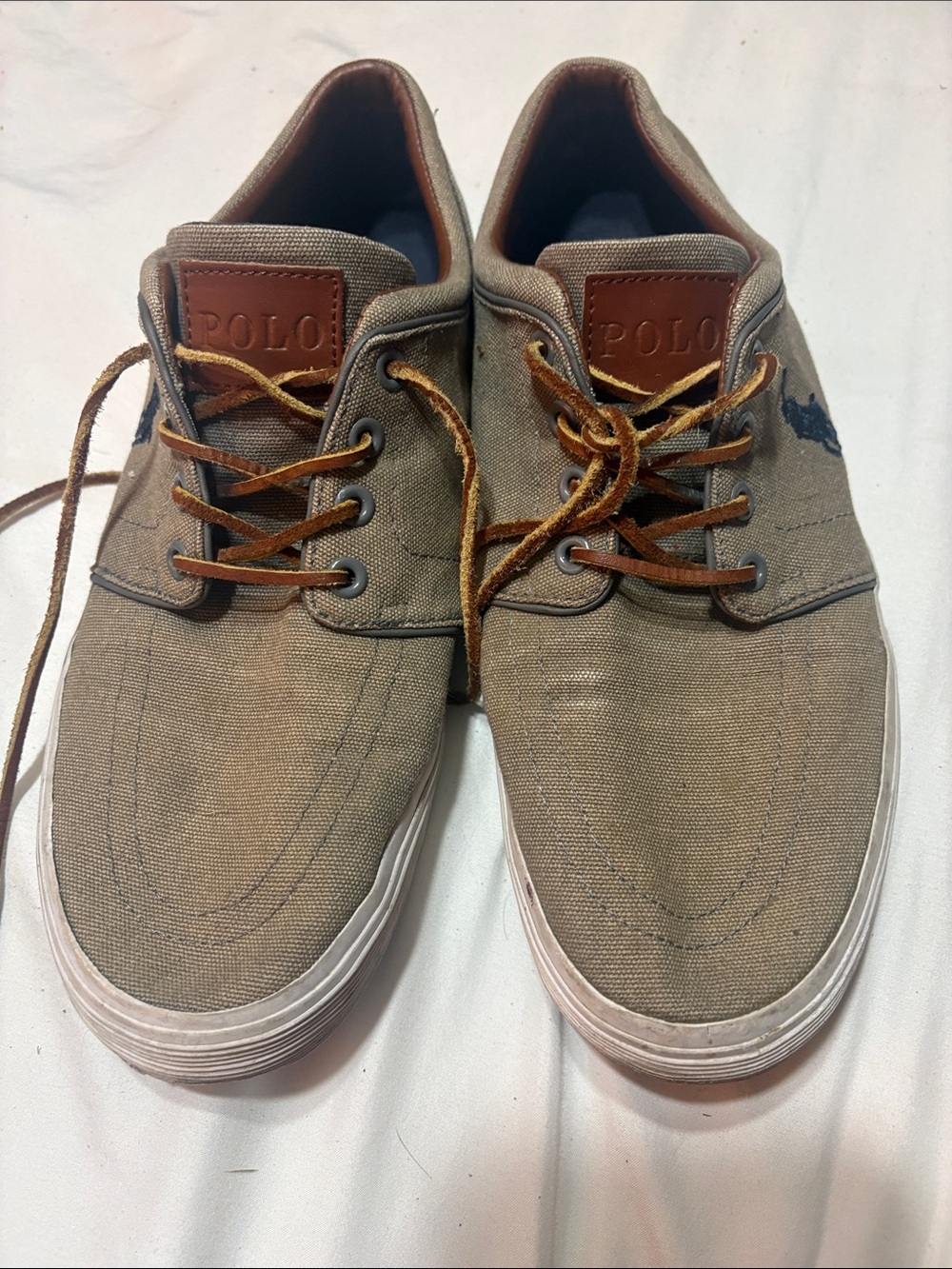 Polo by Ralph Lauren Gray Canvas Low-Top Lace-Up Sneakers
